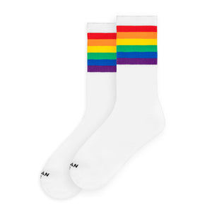 American Socks Rainbow Pride Mid High Socks White One Size AS015