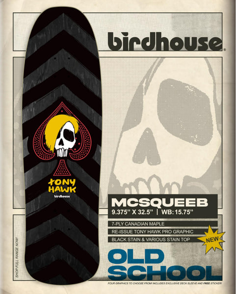 Birdhouse skateboard deck Old School McSqueeb 9.375"