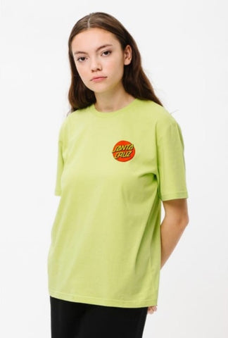 Santa Cruz Women’s Classic Dot T-Shirt Green Glow Size 8 SCW-T1098