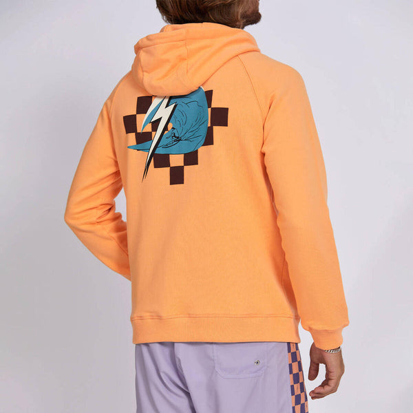Lightning Bolt Pixel Art Hoodie Coral