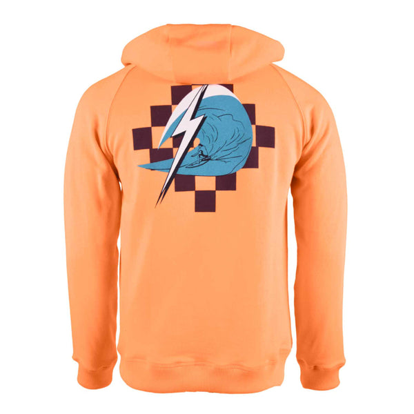 Lightning Bolt Pixel Art Hoodie Coral