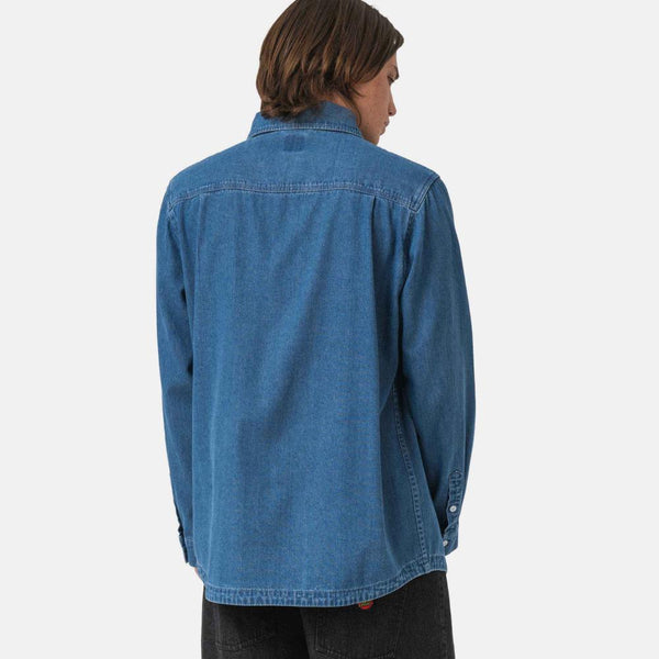 Santa Cruz Shirt Global Oval Dot Denim Shirt Classic Blue