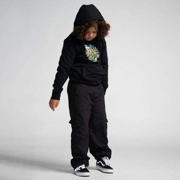 Santa Cruz Youth Hood Shark Dot Front Black
