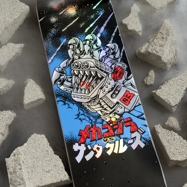 Santa Cruz x Godzilla skateboard deck Mecha Hand 8"