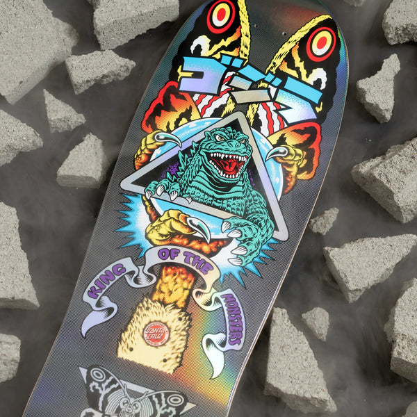 Santa Cruz x Godzilla skateboard deck Mothra Natas 10.538"