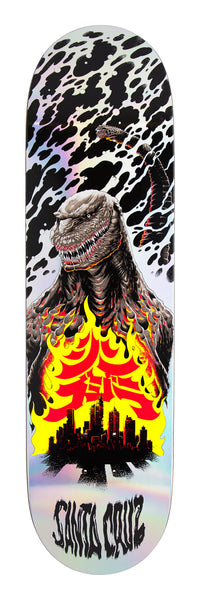 Santa Cruz x Godzilla skateboard deck Shin Knox Firepit 8.5"