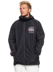 Quiksilver High in the Hood Technical Snow Jacket Medium Black 70% off