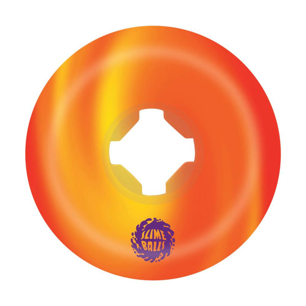 Santa Cruz - Slime Balls Skateboard Wheels (pack of 4) - Brains Speed Balls - Orange / Yellow swirl 99a 56mm SLM-SKW-0101