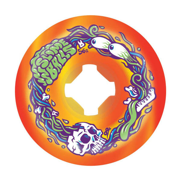 Santa Cruz - Slime Balls Skateboard Wheels (pack of 4) - Brains Speed Balls - Orange / Yellow swirl 99a 56mm SLM-SKW-0101