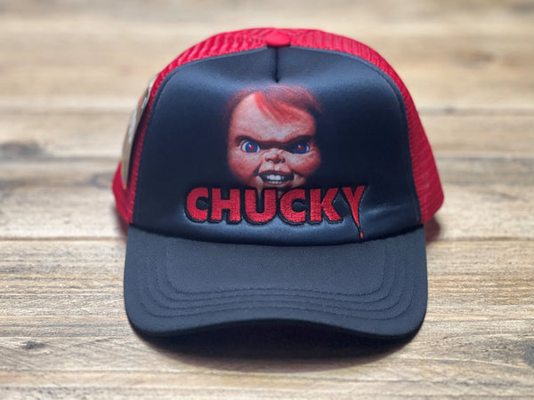 Odd Sox Mens Trucker Cap Chucky Black Red 34372-TH