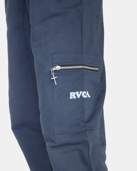 RVCA Stella Maxwell Sweats Tracksuit Bottoms for Women Blue Small