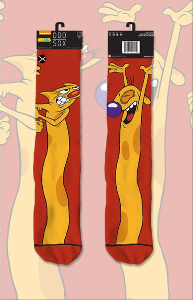 Odd Sox crew socks Cat Dog Yellow US 8-12