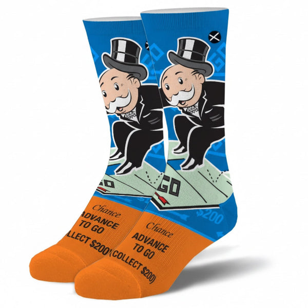 Odd Sox crew socks Monopoly Advance to Go Orange US 8-12
