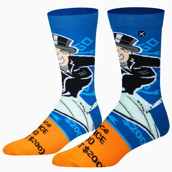 Odd Sox crew socks Monopoly Advance to Go Orange US 8-12
