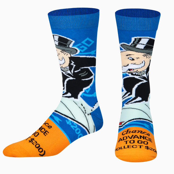 Odd Sox crew socks Monopoly Advance to Go Orange US 8-12