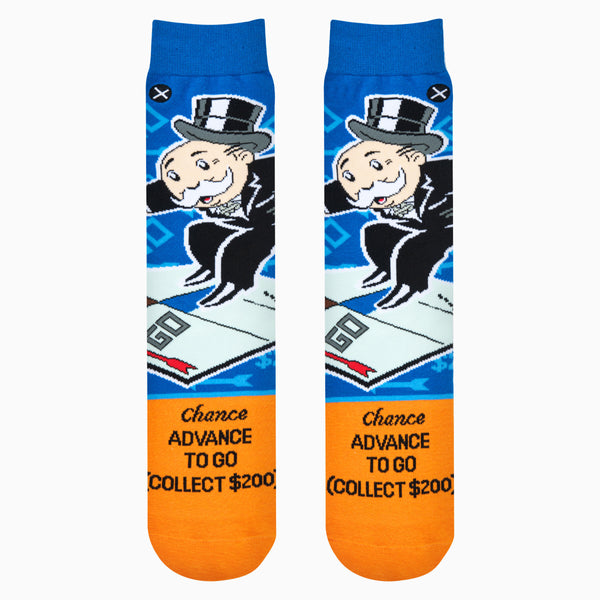 Odd Sox crew socks Monopoly Advance to Go Orange US 8-12