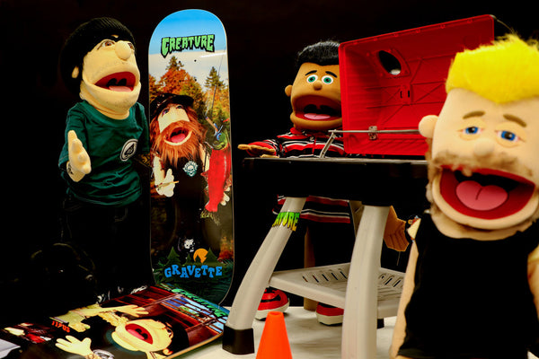 Creature skateboard deck David Gravette Fuzzy Fiends 8.3"