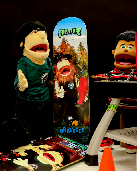 Creature skateboard deck David Gravette Fuzzy Fiends 8.3"