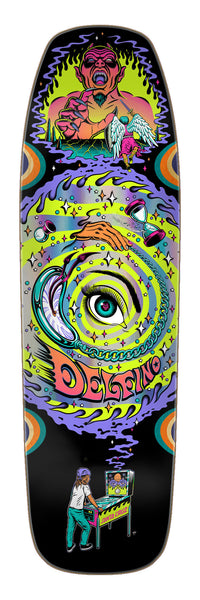 Santa Cruz skateboard deck Delfino Pinball Vision Pro 9.14"