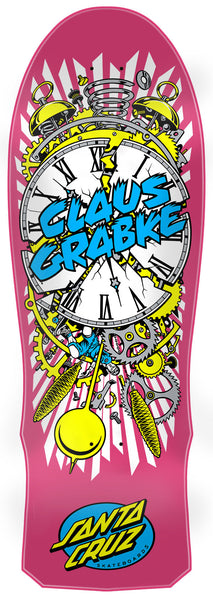 Santa Cruz skateboard deck Grabke Exploding Clock Reissue Pink 10.04"