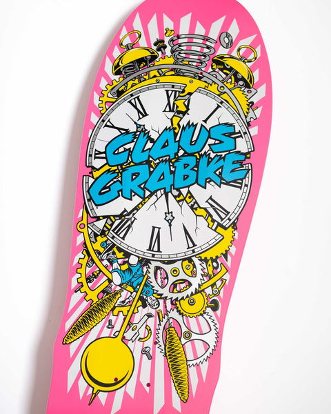 Santa Cruz skateboard deck Grabke Exploding Clock Reissue Pink 10.04"