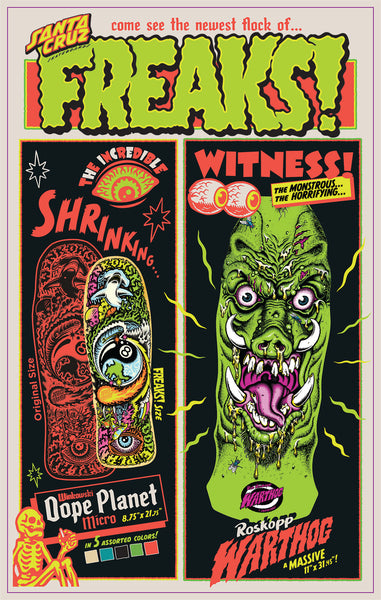 Santa Cruz skateboard deck Roskopp Warthog Freaks 11"
