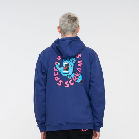 Santa Cruz  Speed Wheels Scream Zip Hood Navy Blue Sample 50% OFF