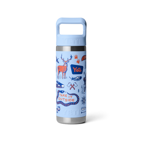 Yeti Rambler Straw Bottle Insulated Big Sky Summer Camp 18oz - 532ml