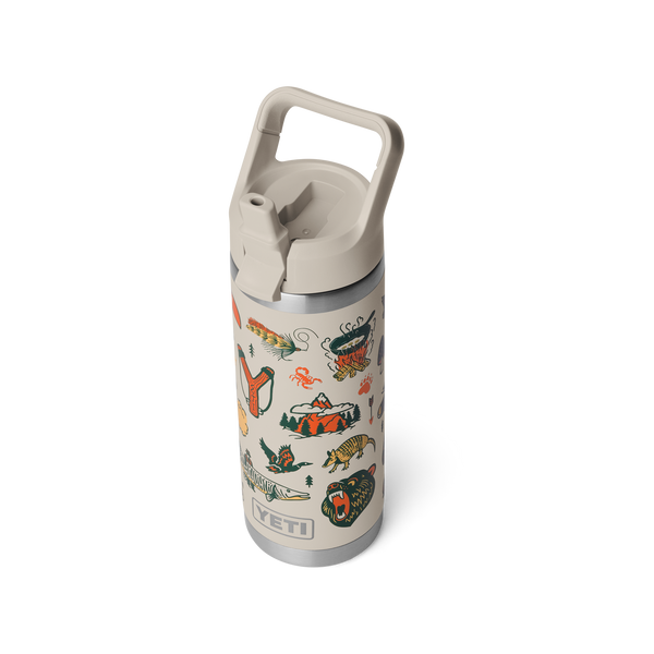 Yeti Rambler Straw Bottle Insulated Cape Summer Camp 18oz - 532ml