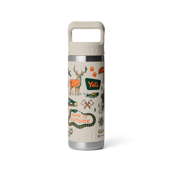 Yeti Rambler Straw Bottle Insulated Cape Summer Camp 18oz - 532ml