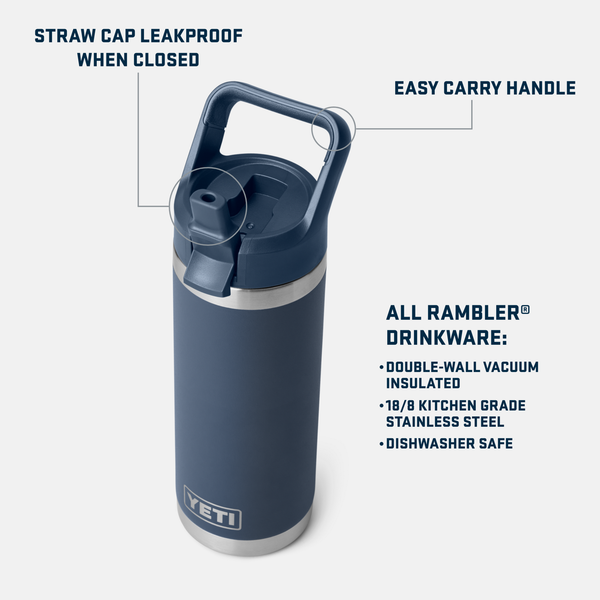 Yeti Rambler Straw Bottle Insulated Rescue Red 18oz - 532ml