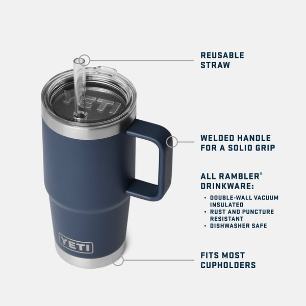 Yeti Rambler Straw Mug Insulated Royal Blue 25oz - 739ml