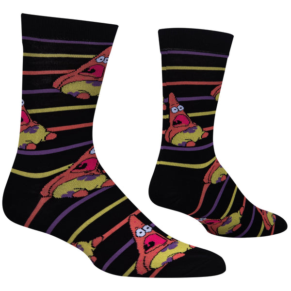 Cool Socks crew socks Surprised Patrick Stripes Black US 8-12