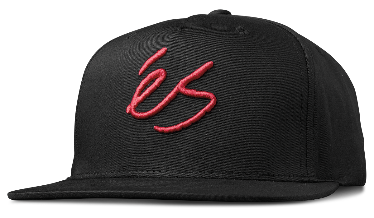éS Script Snapback Hat Black