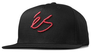 éS Script Snapback Hat Black