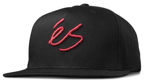 éS Script Snapback Hat Black
