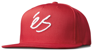 éS Script Snapback Hat Red One Size