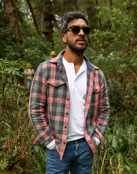 Outerknown Men's Blanket Shirt Astrodust Balboa Check 1310205ABH