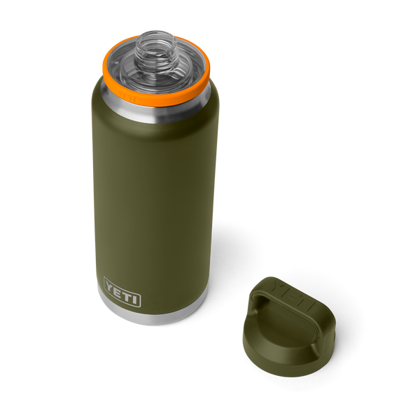 YETI Rambler® Bottle Insulated with Chug Cap – Olive / King Crab Orange – 36oz / 1.06L