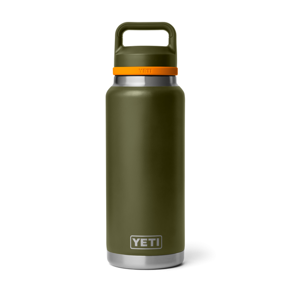YETI Rambler® Bottle Insulated with Chug Cap – Olive / King Crab Orange – 36oz / 1.06L