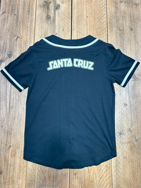 Santa Cruz Arch Strip Baseball Shirt Black Size M Sample 50% Off Sale