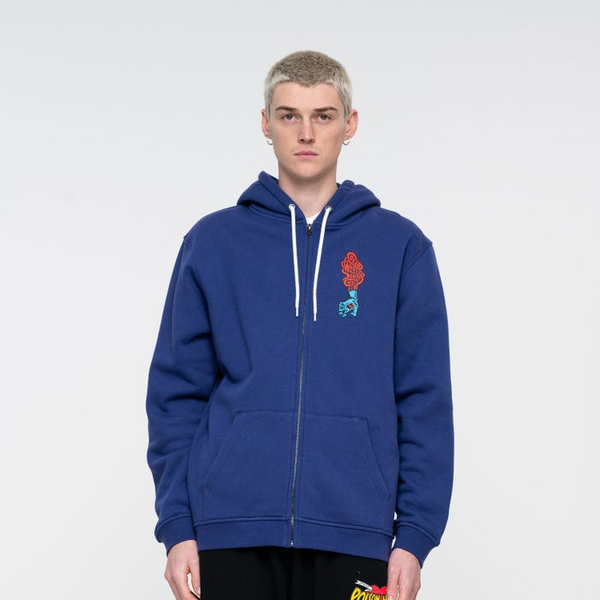 Santa Cruz  Speed Wheels Scream Zip Hood Navy Blue Sample 50% OFF