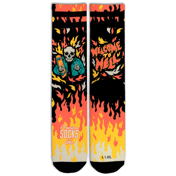American Socks Welcome to Hell Mid High Multicolour