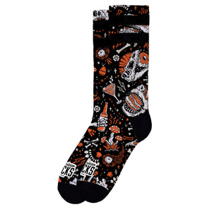 American Socks Slick Dinos Black Orange