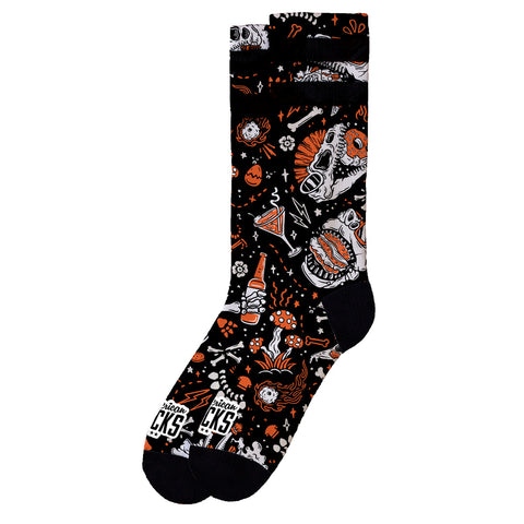 American Socks Slick Dinos Black Orange