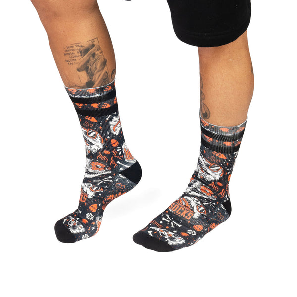 American Socks Slick Dinos Black Orange