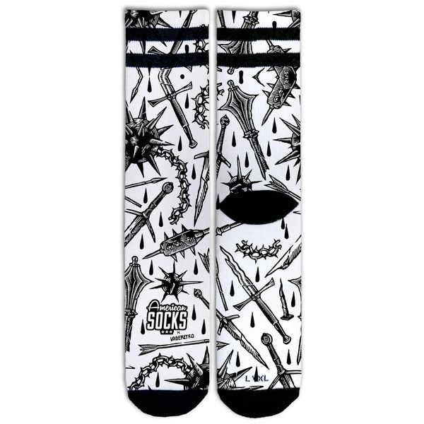 American Socks Medieval Mid High Black White