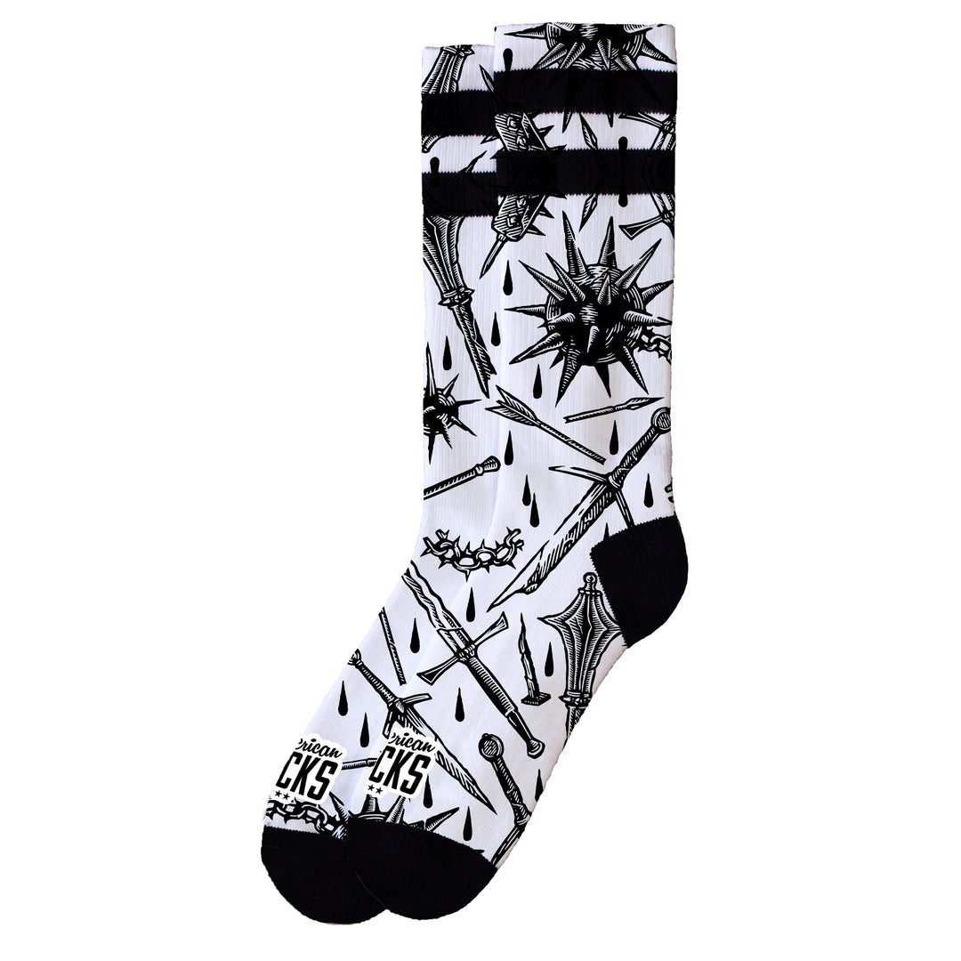 American Socks Medieval Mid High Black White
