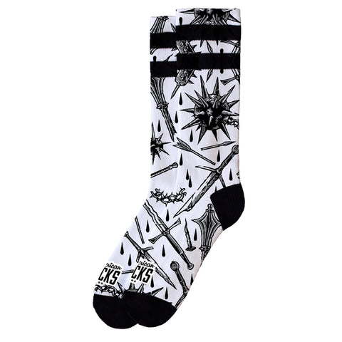 American Socks Medieval Mid High Black White