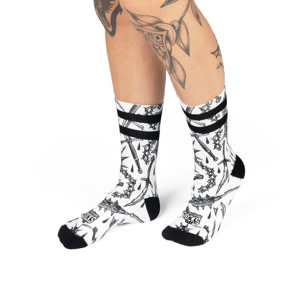 American Socks Medieval Mid High Black White